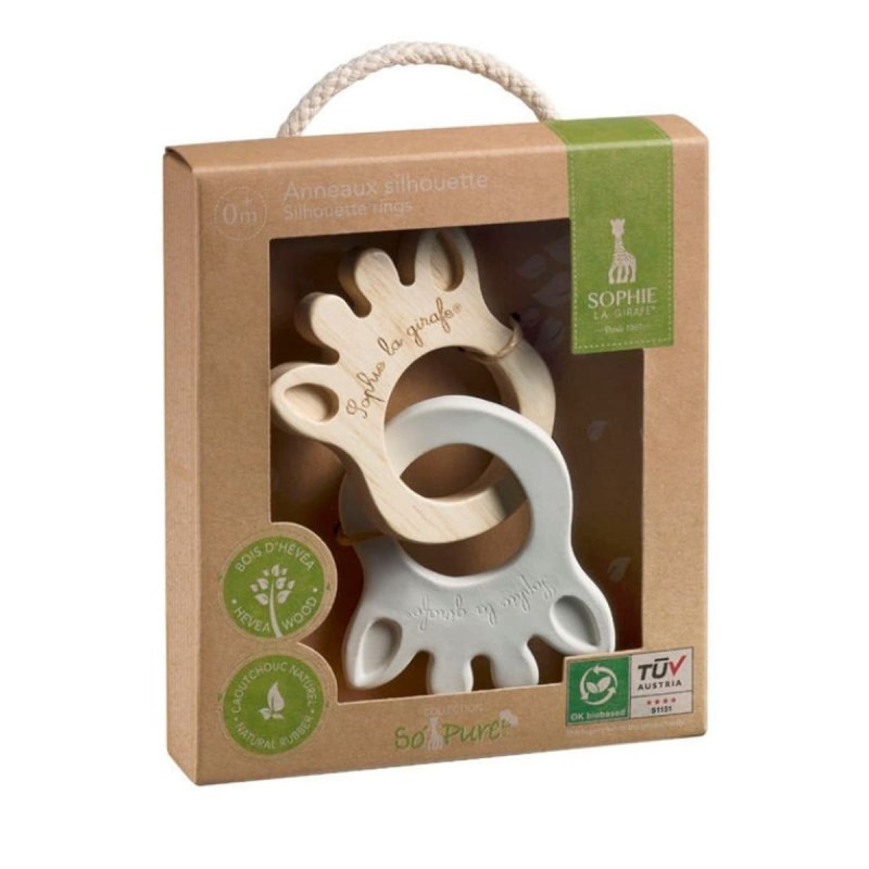 SOPHIE LA GIRAFA ANILLO SILUETA CAUCHO Y MADERA